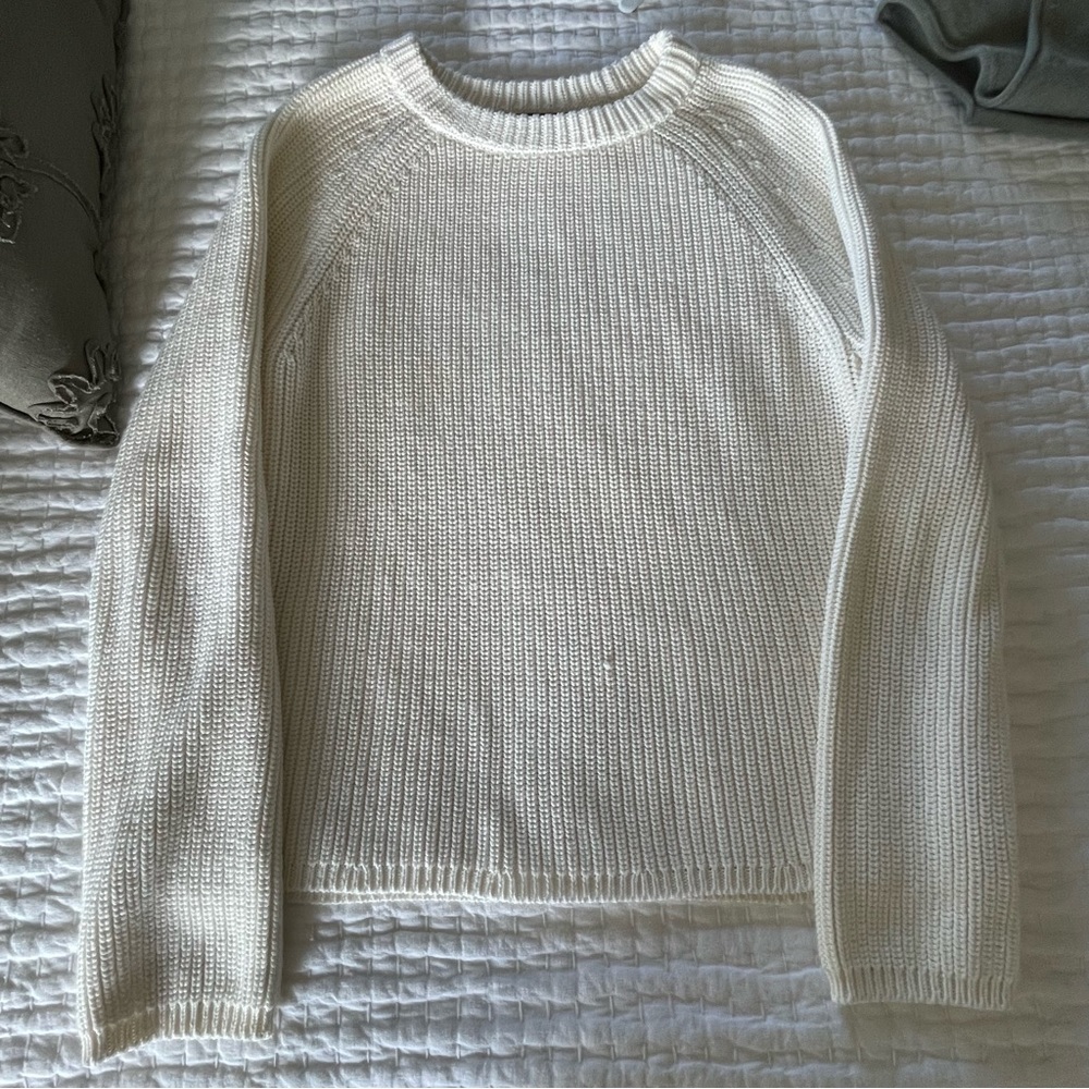 Jenni Kayne cotton fisherman sweater in Ivory. Size small.